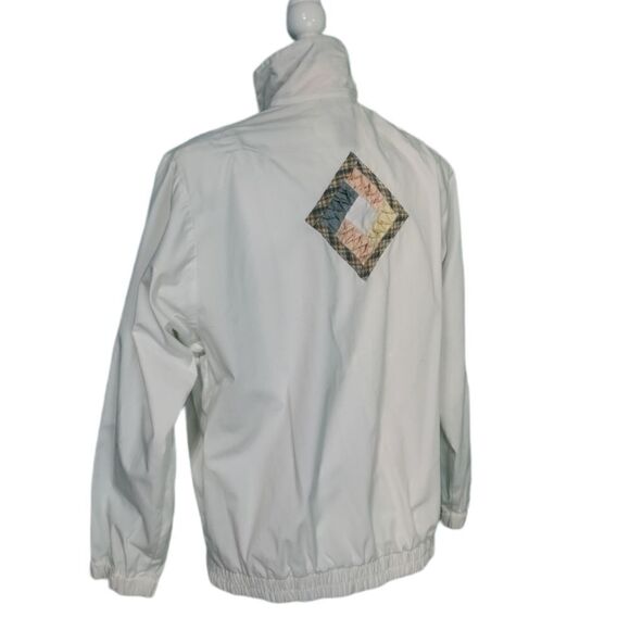 Vintage White Coloful Chevron Windbreaker Jacket S - Picture 9 of 14